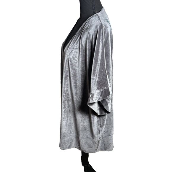 Entro Gray Velvet Kimono Floral Embroidery Size 1X - Picture 4 of 12